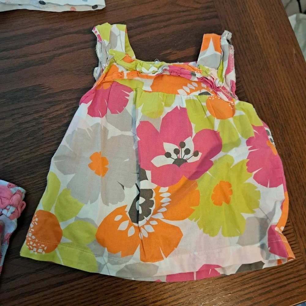 Baby Girl Dress Bundle 6-9M Carter's H&M Floral Polka Dot Dolphin 3 Piece Set